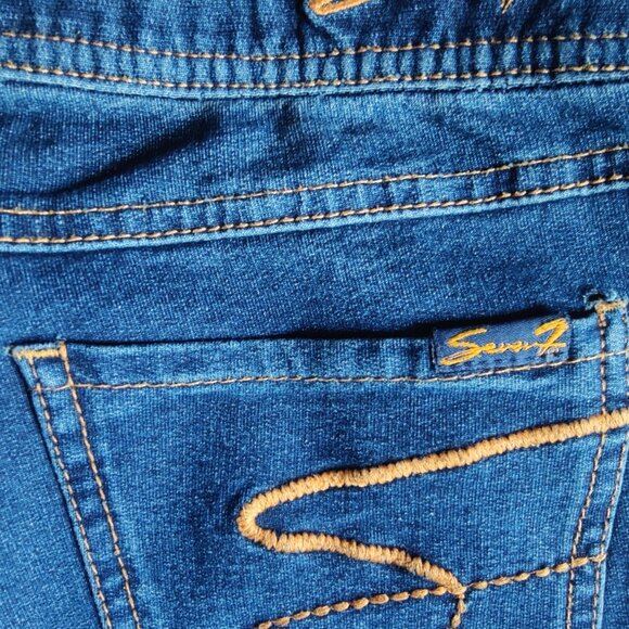 NWT Women's Seven7 Jeans Lounge Jeggings Indigo Dark Wash Knit Denim Size P/P - Picture 4 of 12
